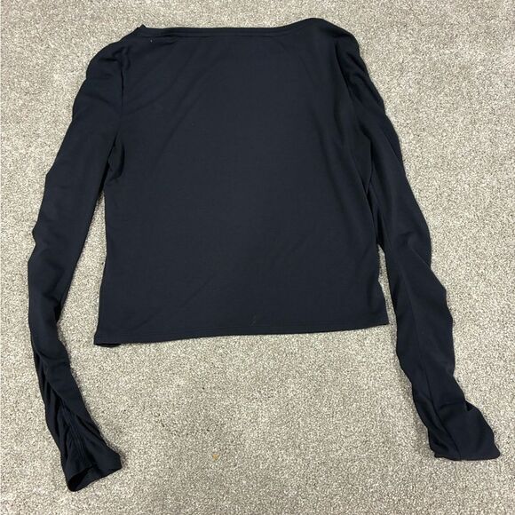 Athleta Black All Around Ruched Sleeve Long Sleeve Top Women’s XS - Picture 3 of 7